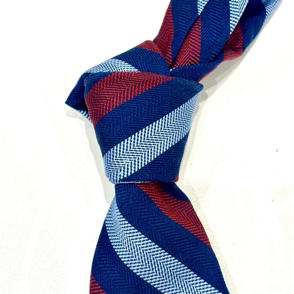 Brooks Brothers Kids Tie - Navy and Burgundy Stripes